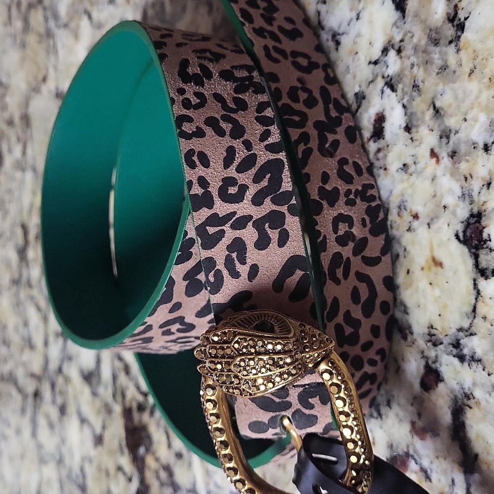 Kurt Geiger Leopard Buckle Belt M/L